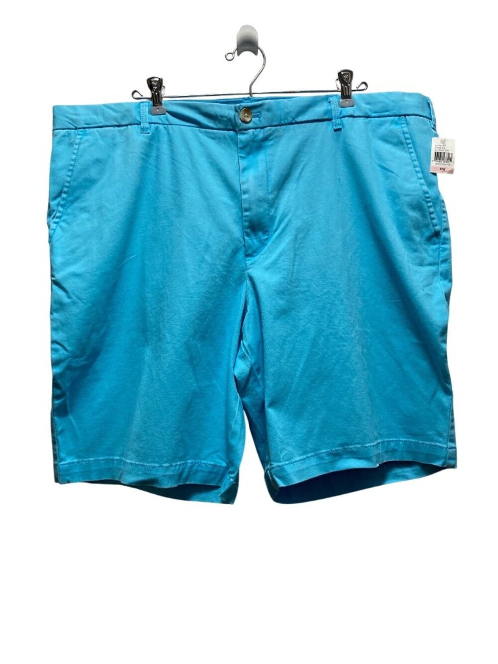 Izod Shorts Mens 40 Turquoise Blue Stretch 9.5 Inseam Flat Front Bachelor Button